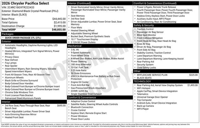 New 2026 Chrysler Pacifica Select FWD image 36