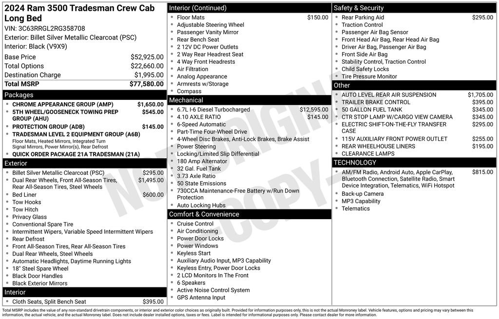 Used 2024 RAM 3500 Tradesman w/ Chrome Appearance Group image 14