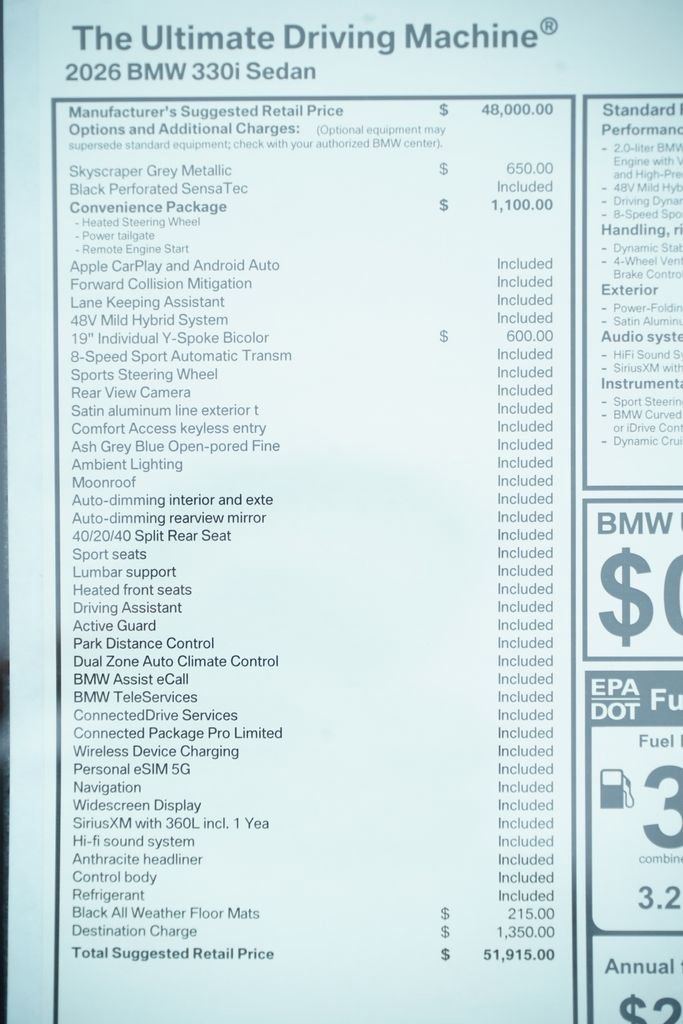 New 2026 BMW 330i Sedan w/ Convenience Package image 8