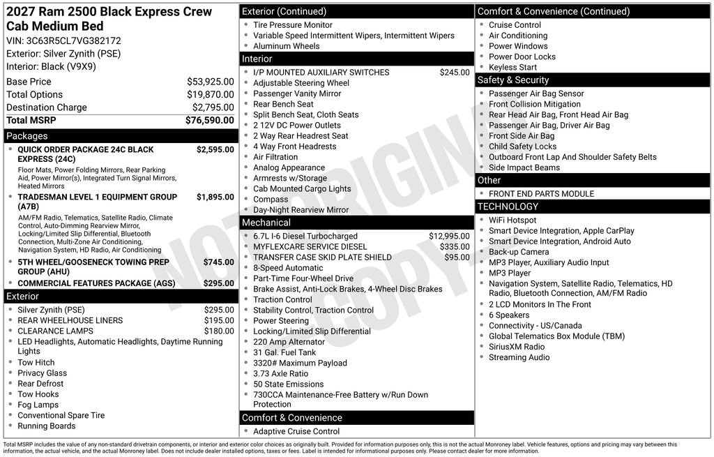New 2027 RAM 2500 Tradesman AWD/4WD image 26