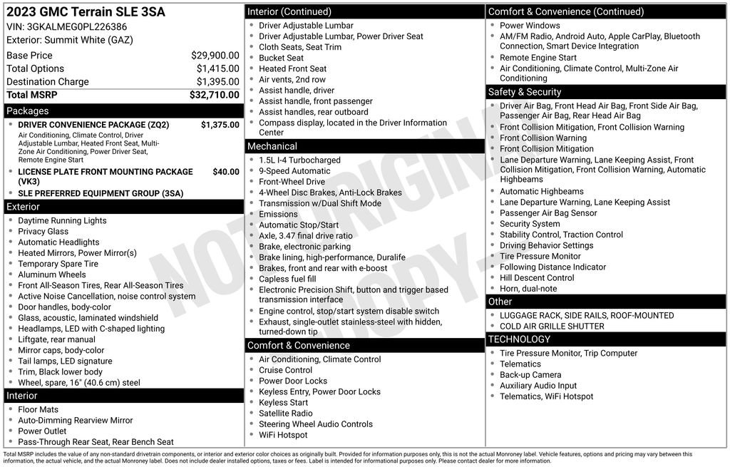 Used 2023 GMC Terrain SLE w/ Driver Convenience Package FWD image 3