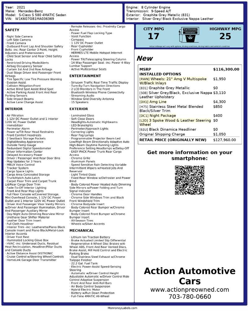 Used 2021 Mercedes-Benz S 580 4MATIC Sedan image 2