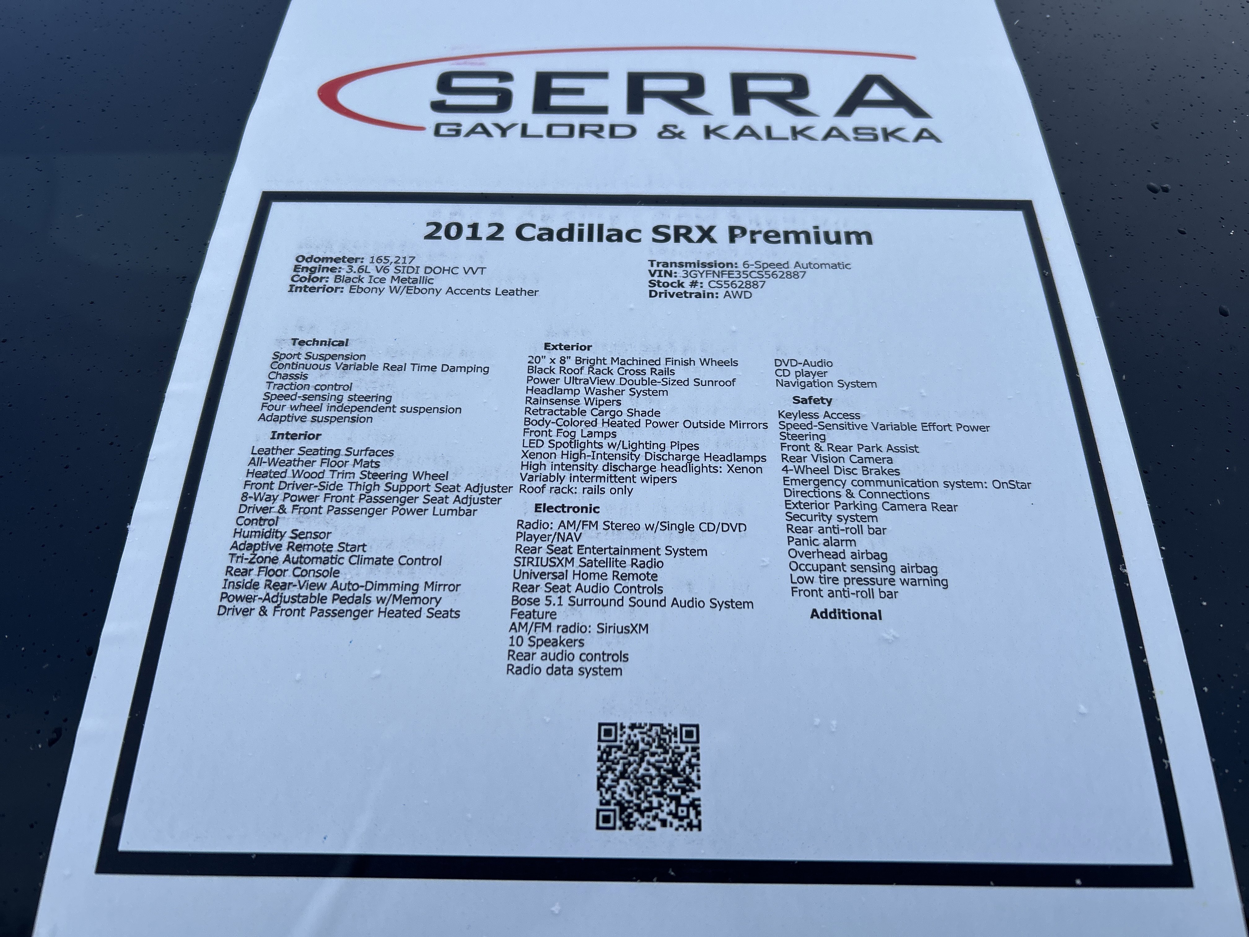 Used 2012 Cadillac SRX Premium w/ LPO, Protection Package image 26