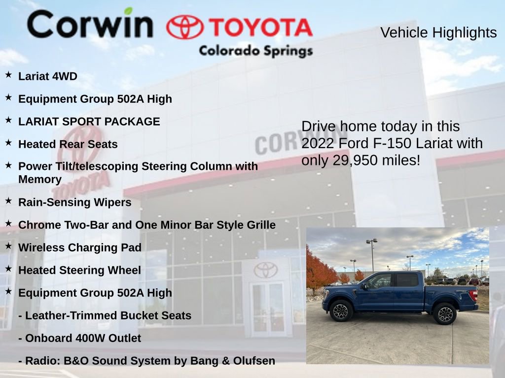 Used 2022 Ford F150 Lariat w/ Equipment Group 502A High image 6