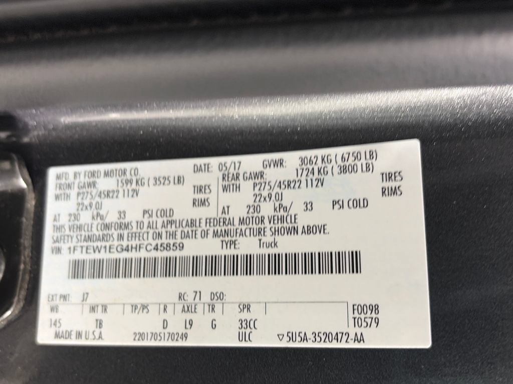 Used 2017 Ford F150 Limited w/ Trailer Tow Package AWD/4WD image 9