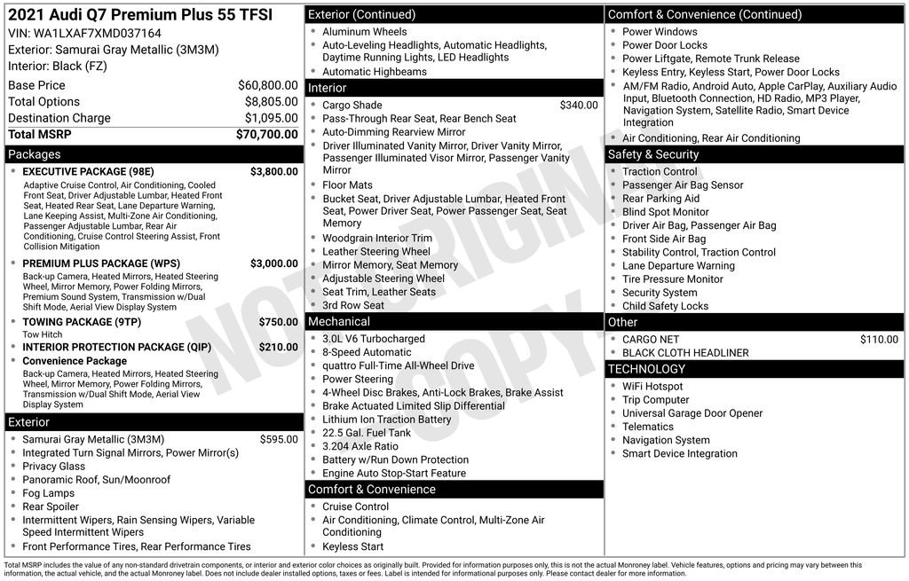 Used 2021 Audi Q7 3.0T Premium Plus w/ Executive Package image 74