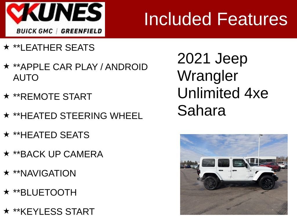Used 2021 Jeep Wrangler Unlimited Sahara w/ Cold Weather Group image 2