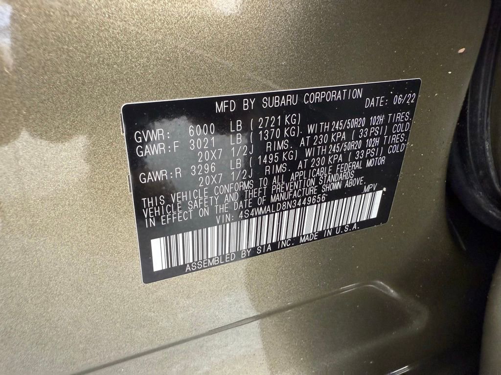 Used 2022 Subaru Ascent Limited w/ Technology Package image 43