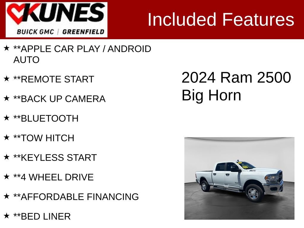 Used 2024 RAM 2500 Big Horn w/ Bed Utility Group AWD/4WD image 2