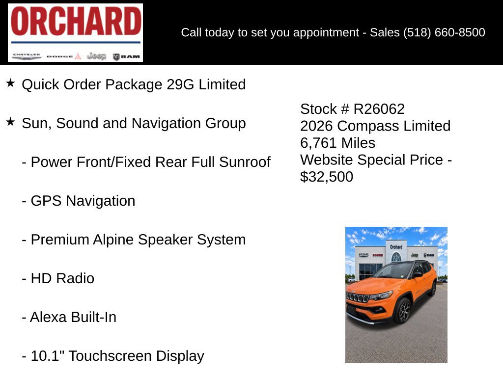 Used 2026 Jeep Compass Limited w/ Sun, Sound & Navigation Group AWD/4WD image 6