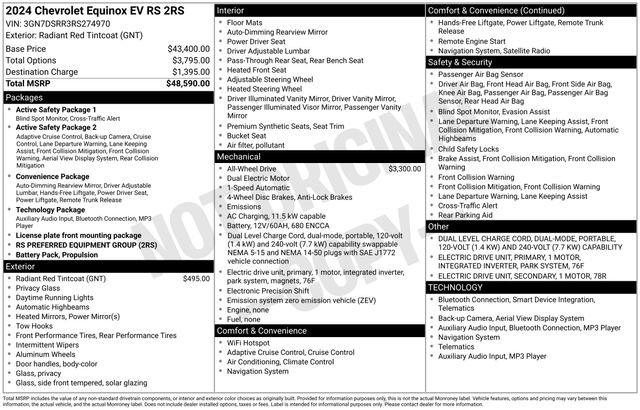 New 2024 Chevrolet Equinox EV RS image 2