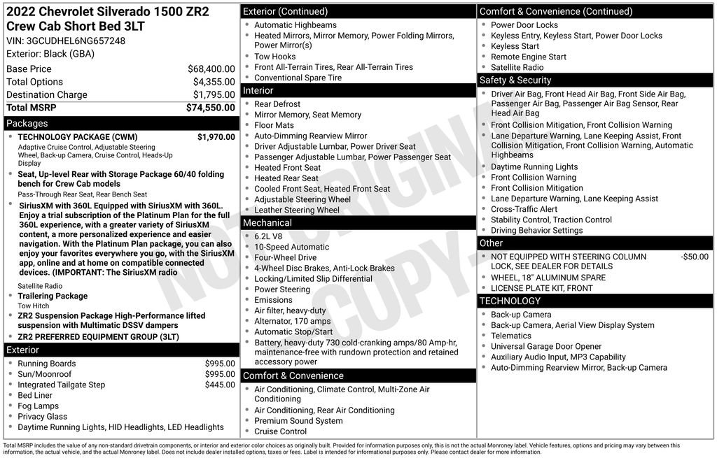 Used 2022 Chevrolet Silverado 1500 ZR2 w/ Technology Package AWD/4WD image 5