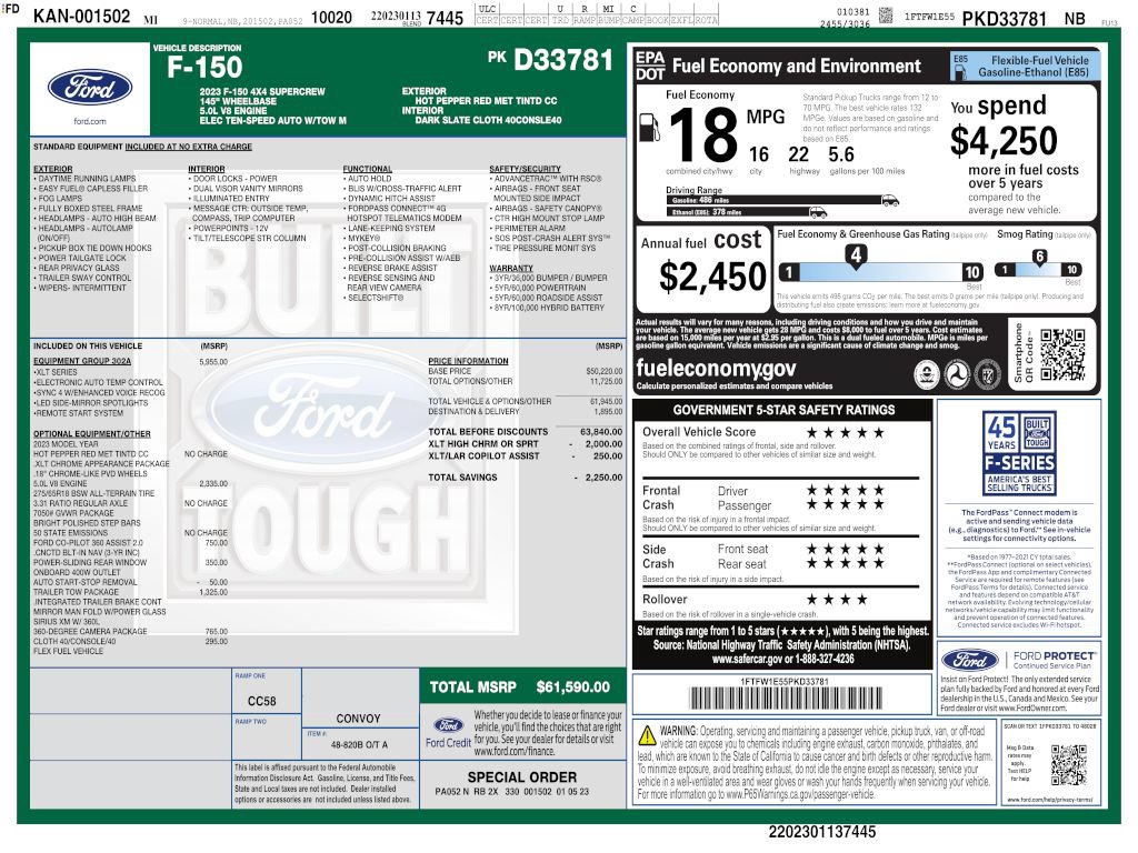 Used 2023 Ford F150 XLT w/ Equipment Group 302A High AWD/4WD image 4