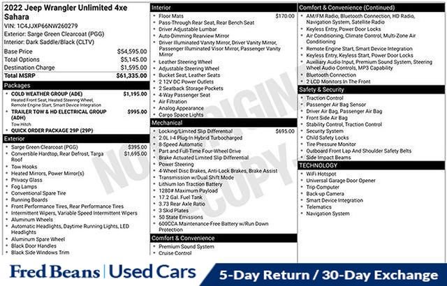 Used 2022 Jeep Wrangler Unlimited Sahara w/ Cold Weather Group image 43