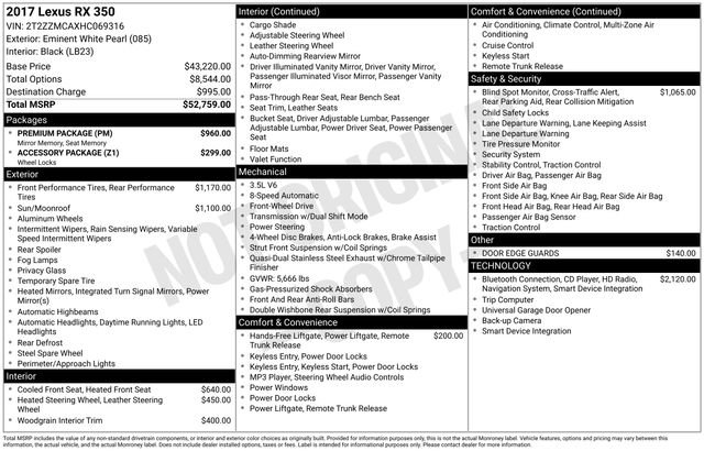 Used 2017 Lexus RX 350 FWD w/ Premium Package image 36