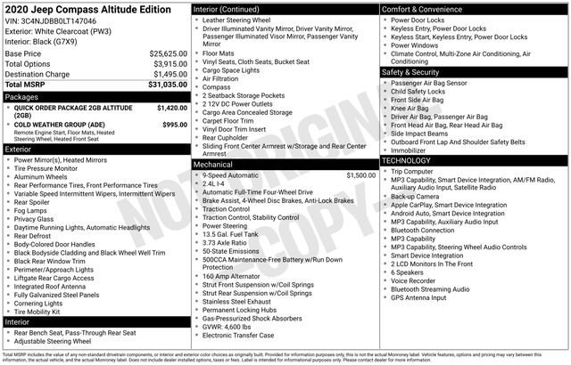 Used 2020 Jeep Compass Latitude AWD/4WD image 11