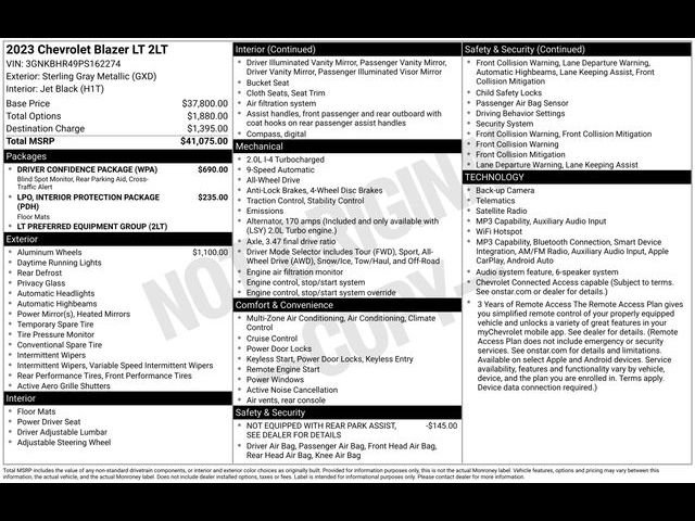 Used 2023 Chevrolet Blazer LT w/ Driver Confidence Package image 37