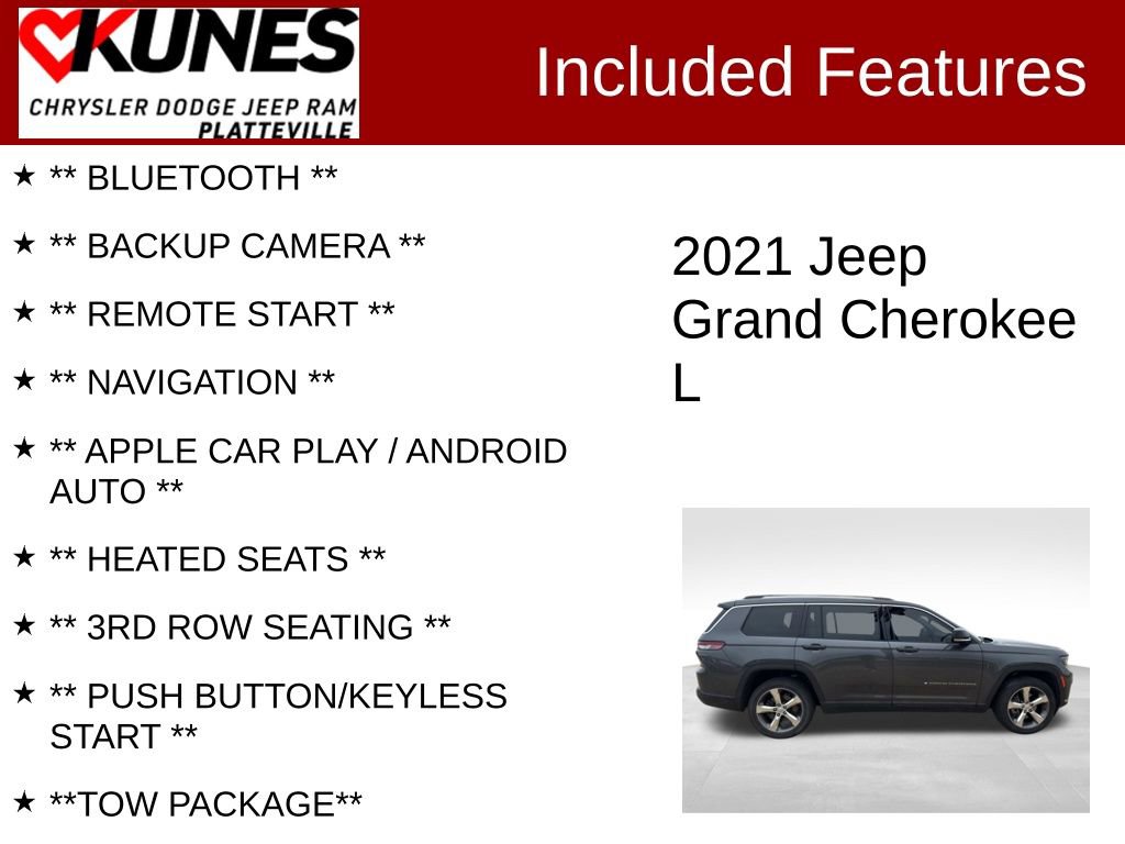 Used 2021 Jeep Grand Cherokee L Limited w/ Trailer Tow Group (B) image 2