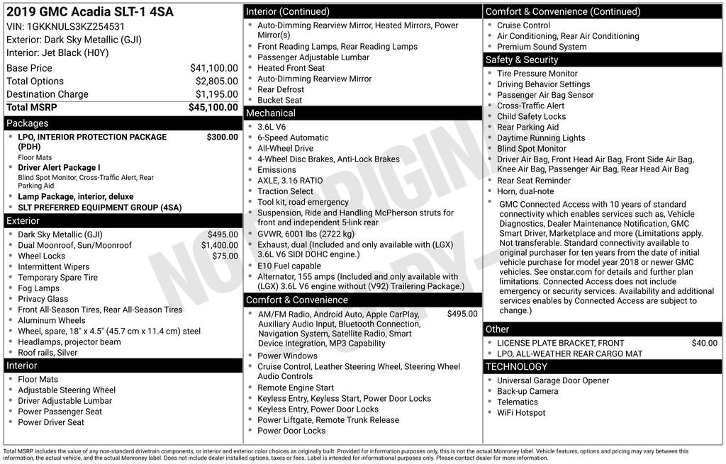 Certified 2019 GMC Acadia SLT AWD/4WD image 2