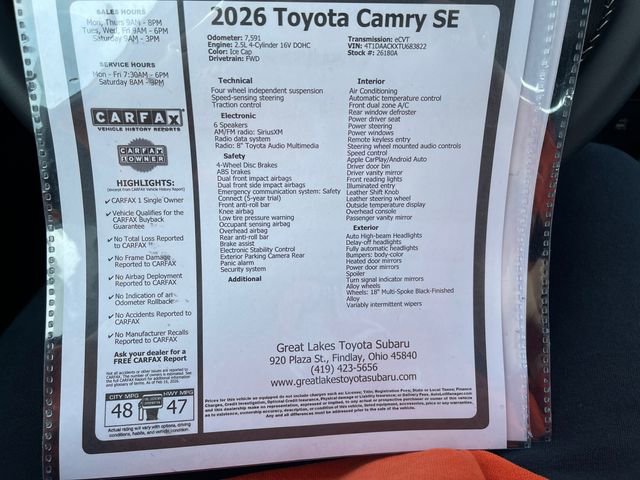 Used 2026 Toyota Camry SE image 27
