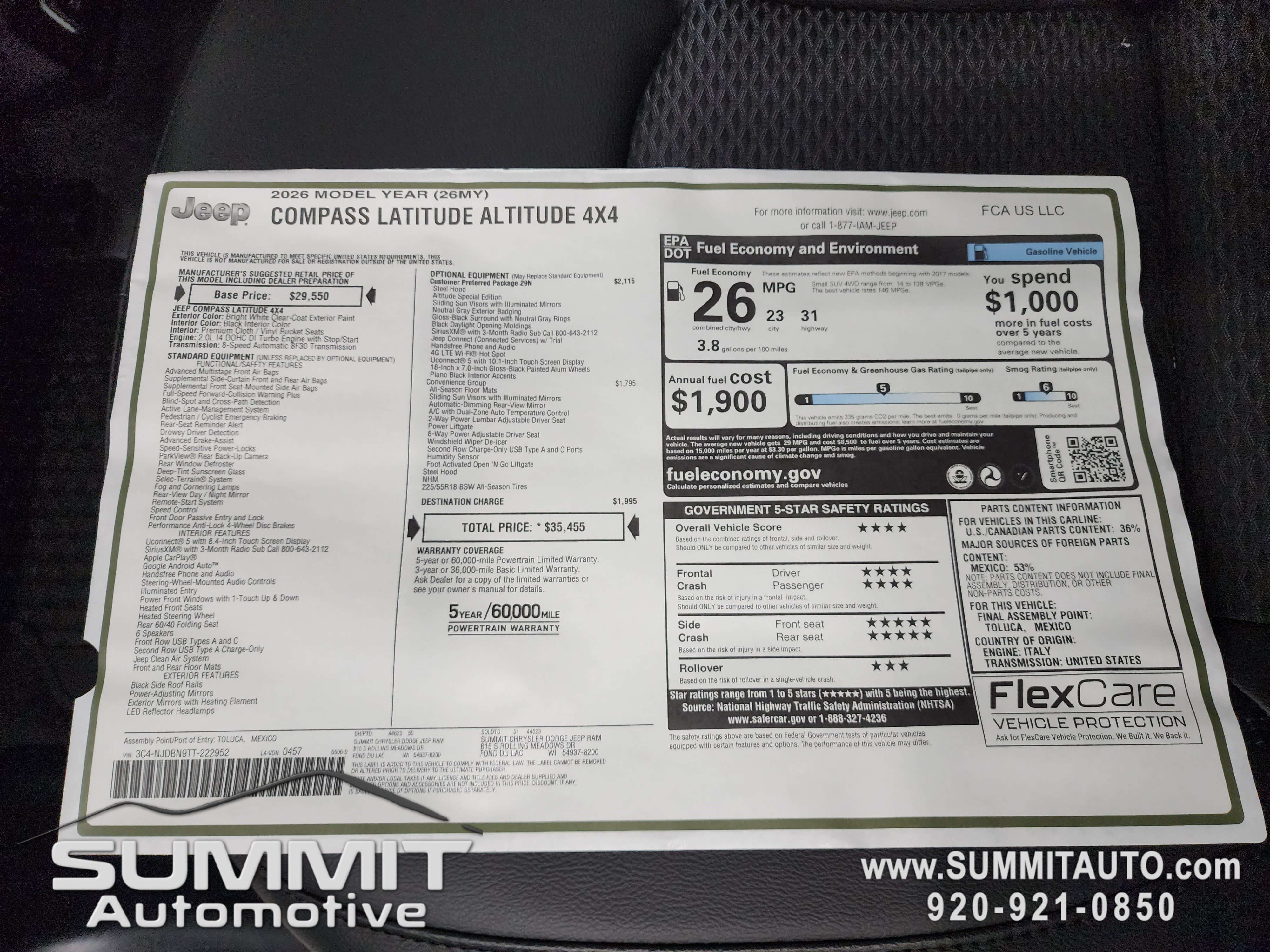 New 2026 Jeep Compass Latitude AWD/4WD image 37