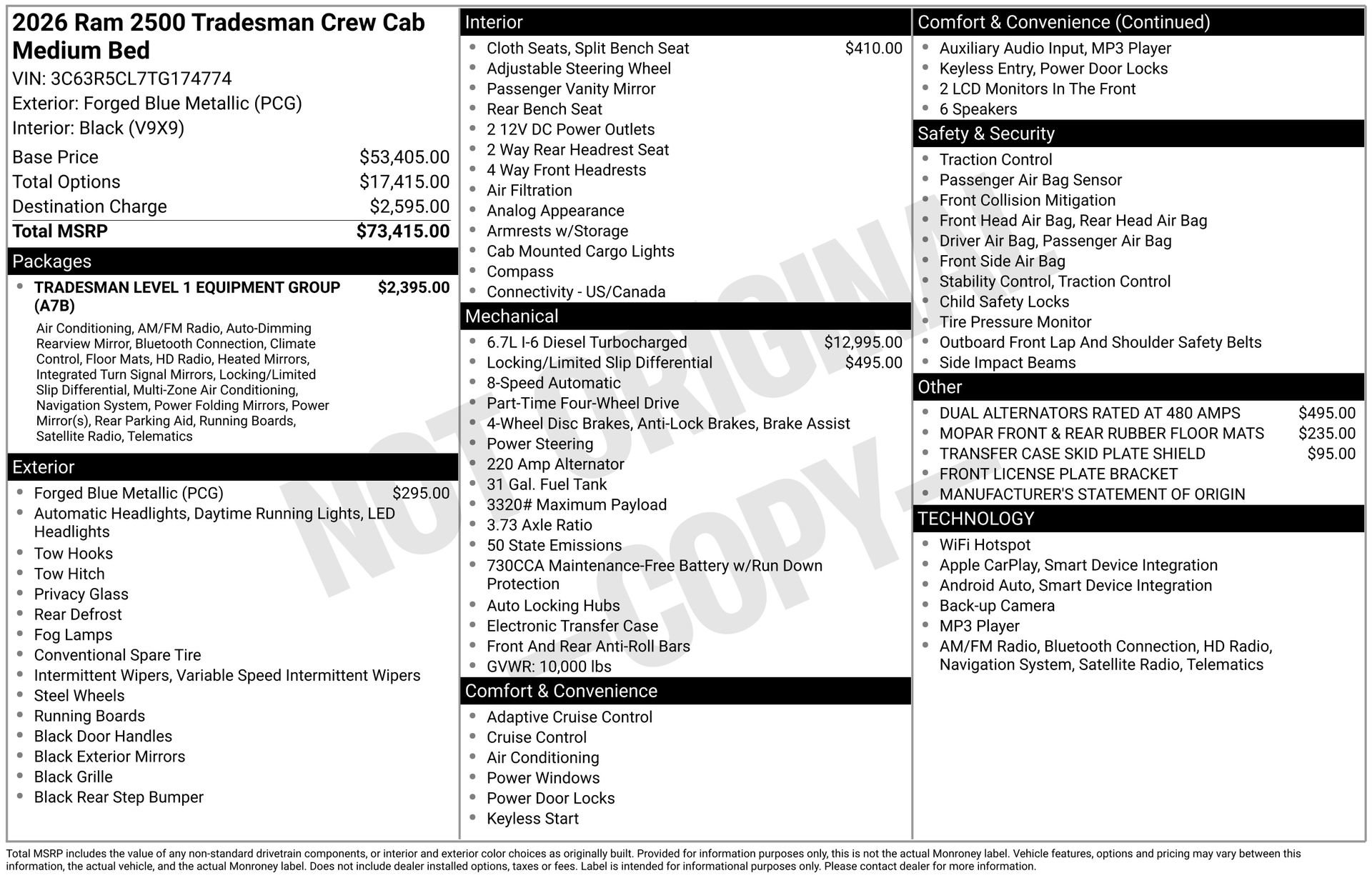 New 2026 RAM 2500 Tradesman image 3