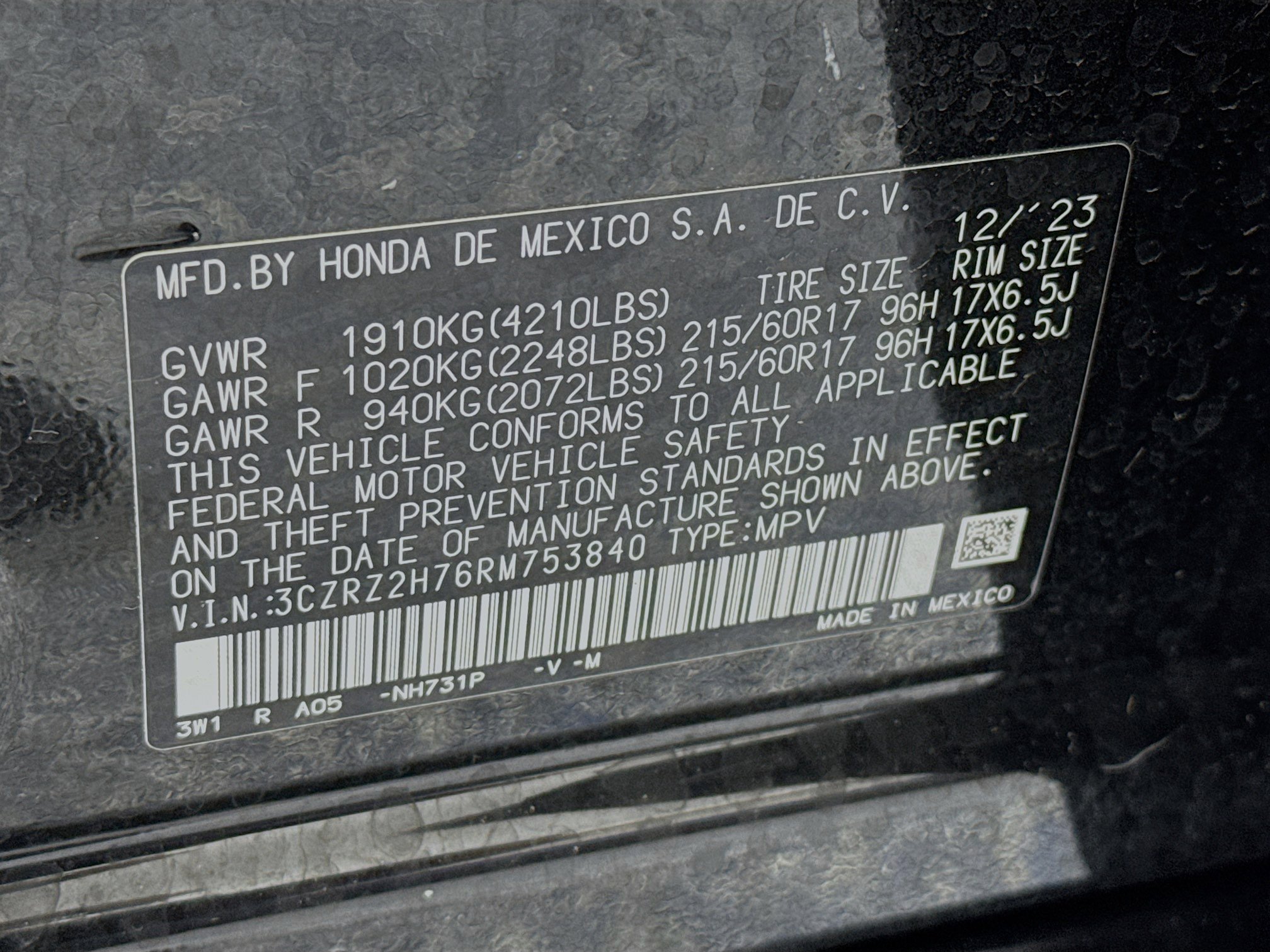 Certified 2024 Honda HR-V EX-L image 31