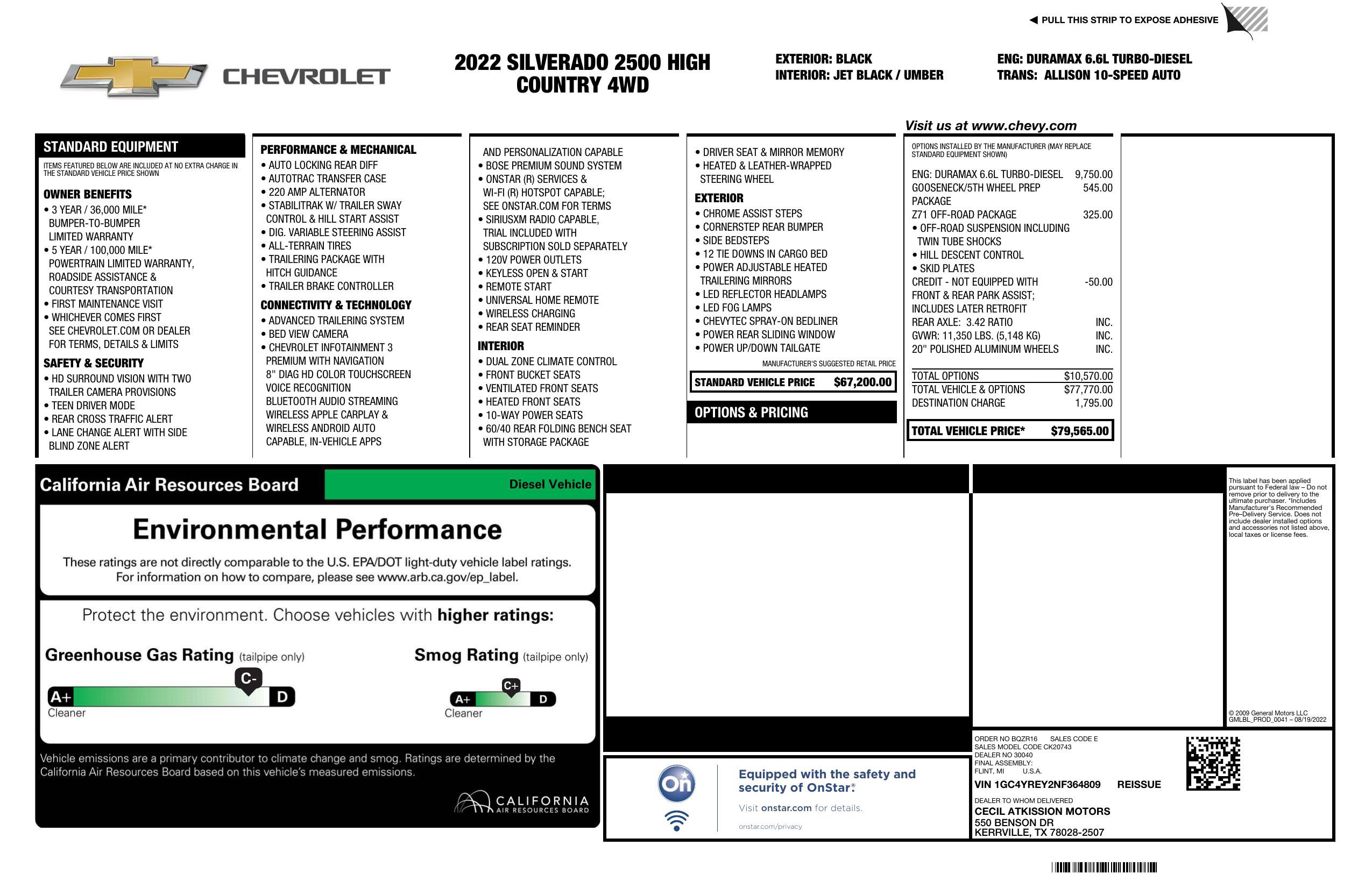 Used 2022 Chevrolet Silverado 2500 High Country AWD/4WD image 3