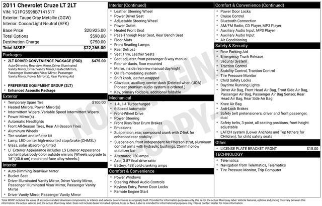Used 2011 Chevrolet Cruze LT image 33