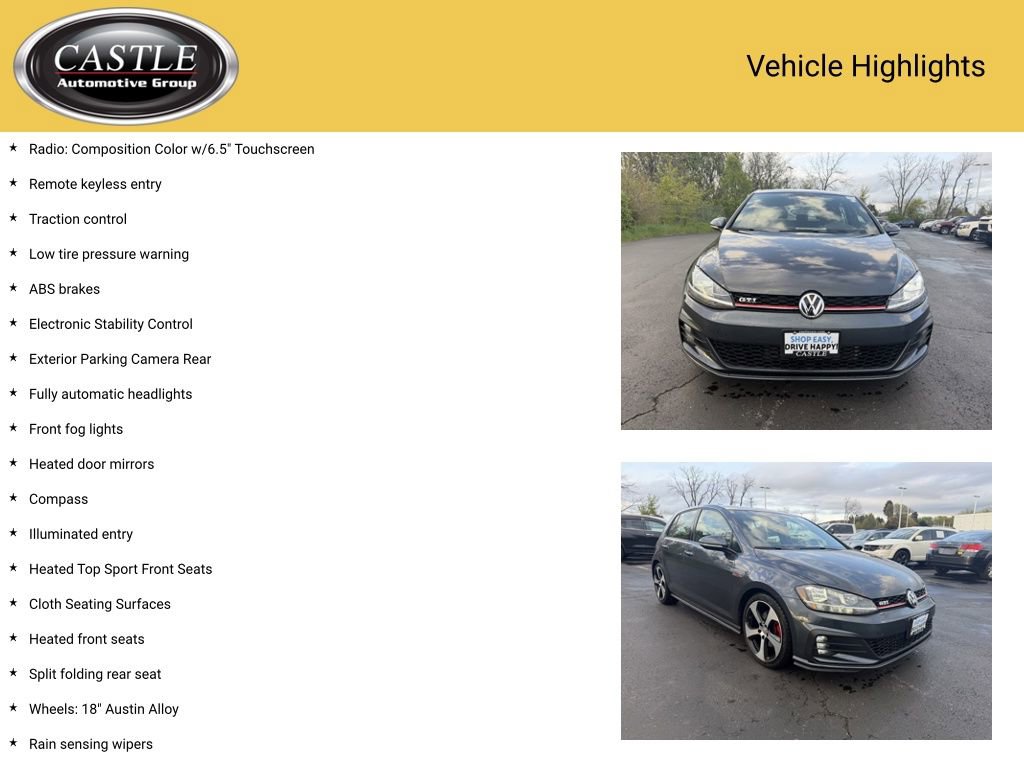 Used 2018 Volkswagen Golf 4-Door FWD image 3