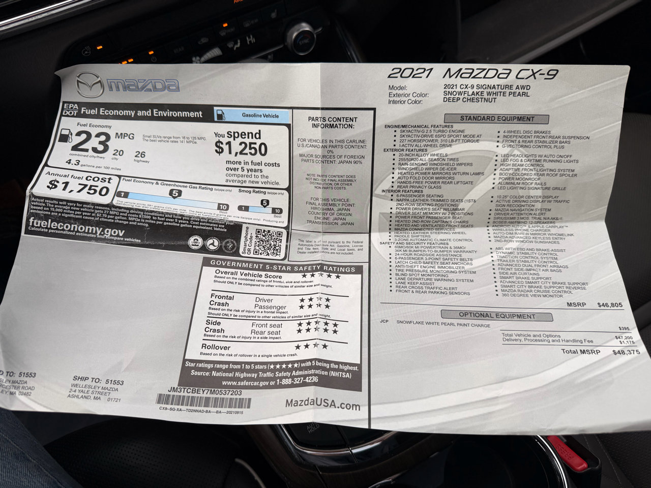 Used 2021 MAZDA CX-9 Signature image 33