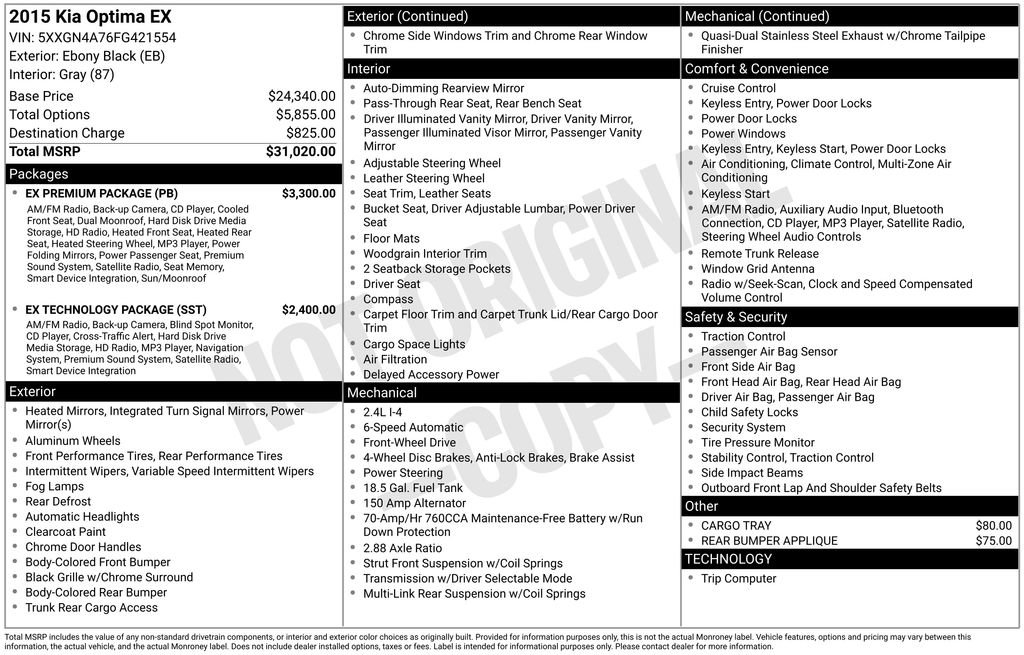 Used 2015 Kia Optima EX w/ EX Premium Package image 6