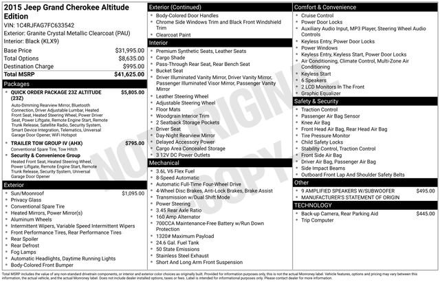 Used 2015 Jeep Grand Cherokee Altitude image 33