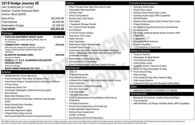 Used 2018 Dodge Journey SE w/ Popular Equipment Group FWD image 4