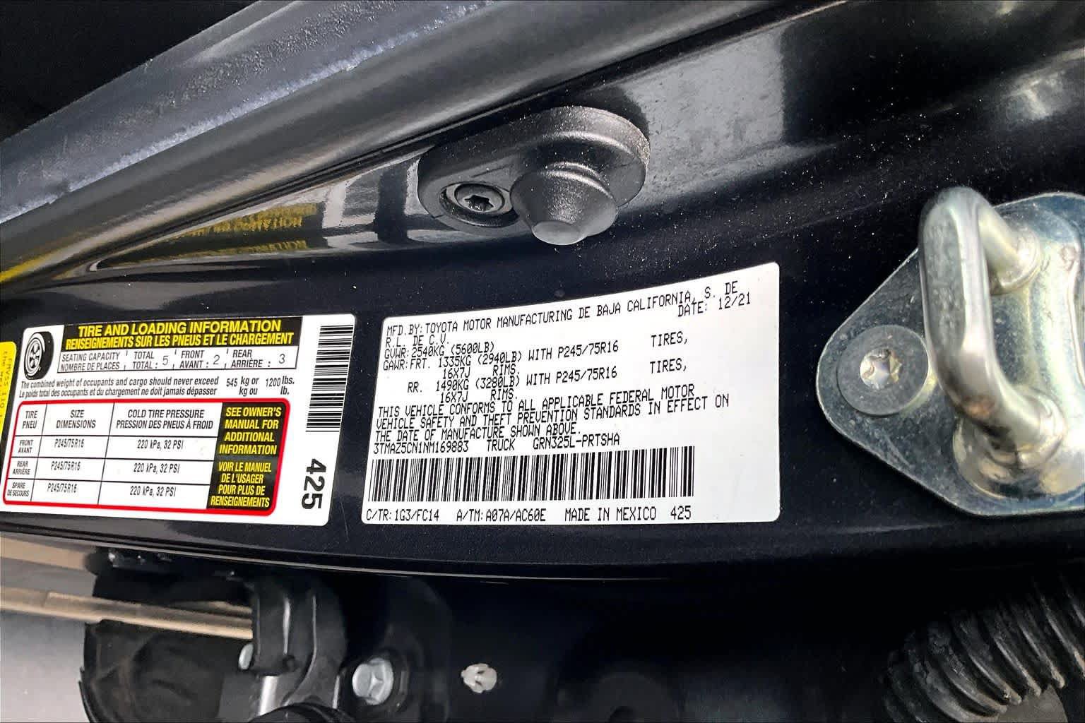 Certified 2022 Toyota Tacoma SR5 w/ Technology Package RWD image 34