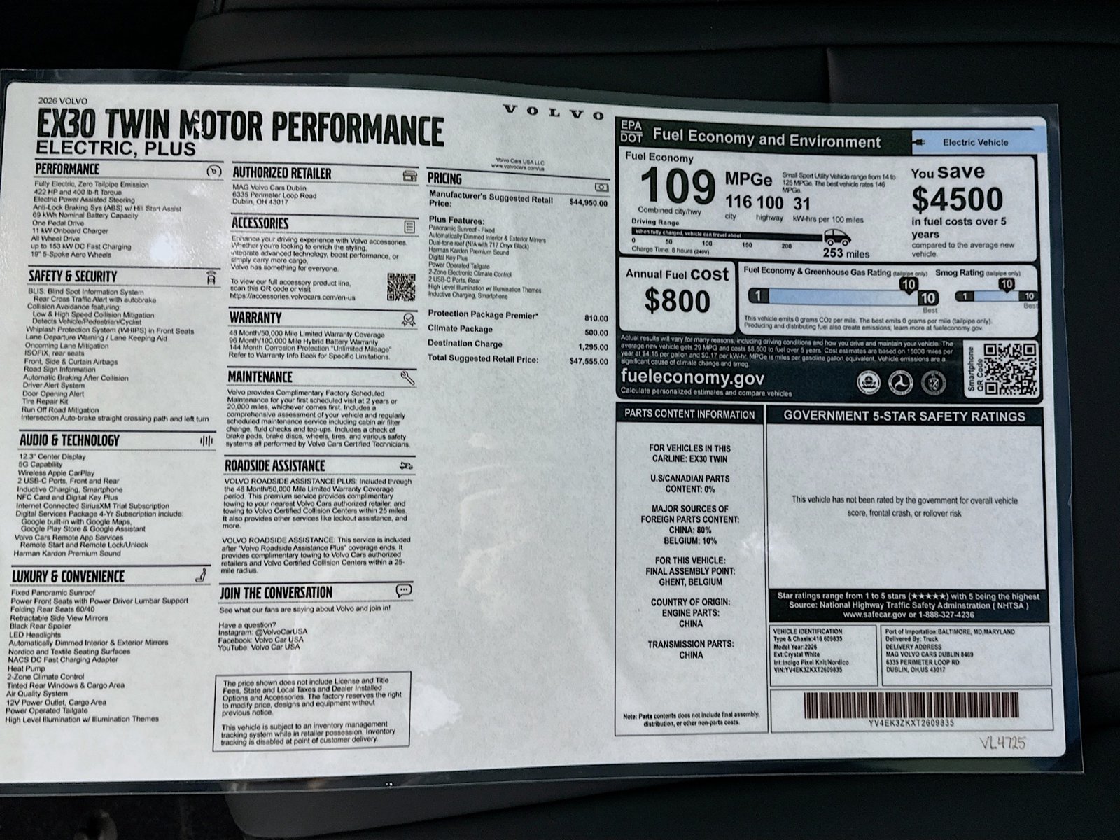 New 2026 Volvo EX30 Plus w/ Protection Package Premier AWD/4WD image 47