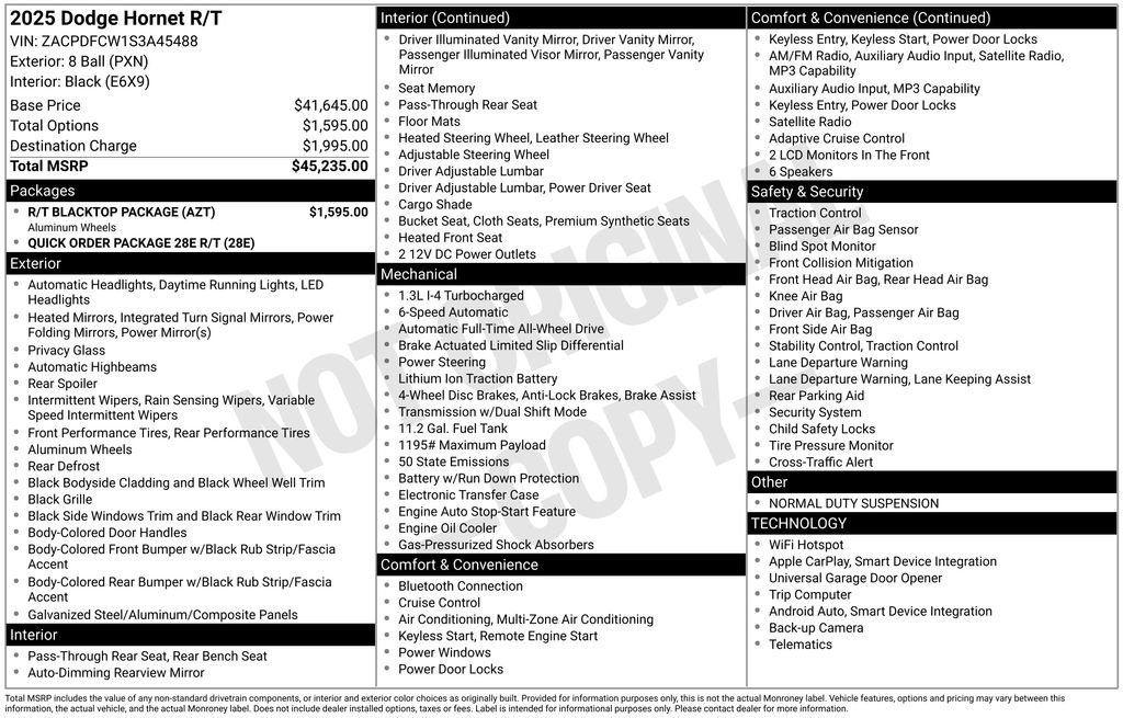 New 2025 Dodge Hornet R/T w/ R/T Blacktop Package image 3
