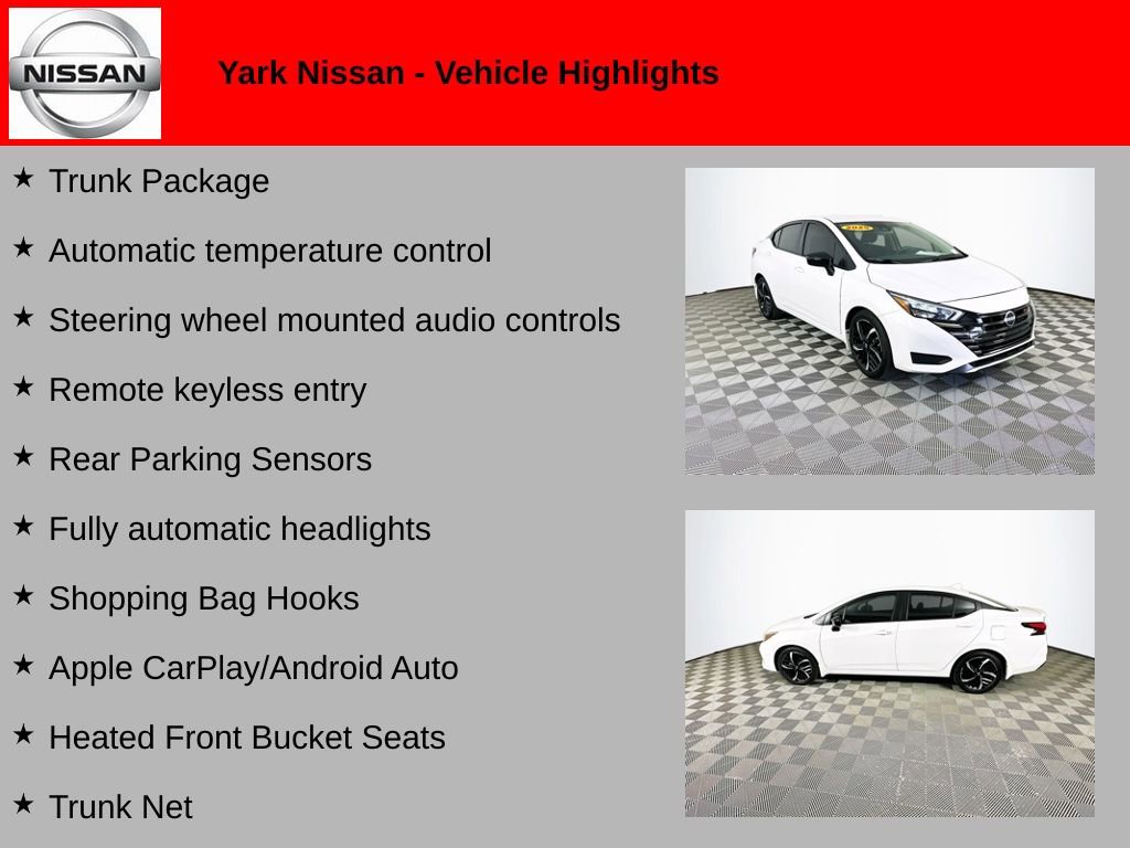 Certified 2025 Nissan Versa SR w/ Trunk Package FWD image 2