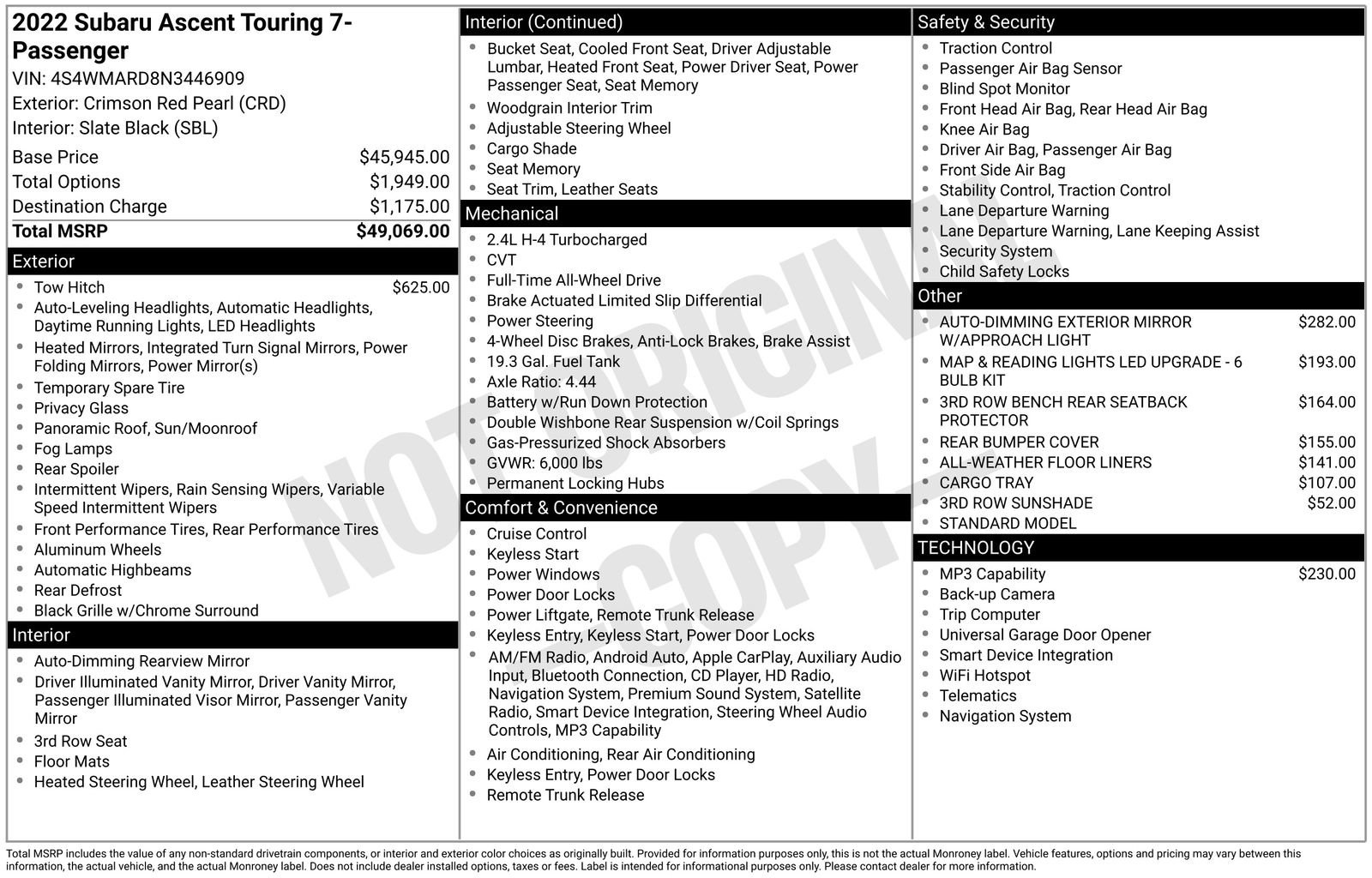 Used 2022 Subaru Ascent Touring image 8