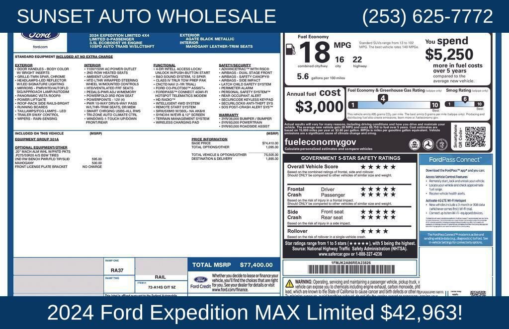Used 2024 Ford Expedition Max Limited AWD/4WD image 81