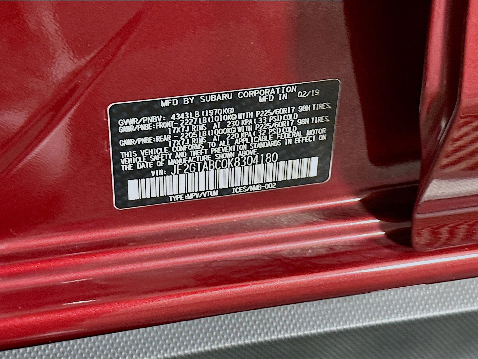 Used 2019 Subaru Crosstrek 2.0i w/ Eyesight System image 12