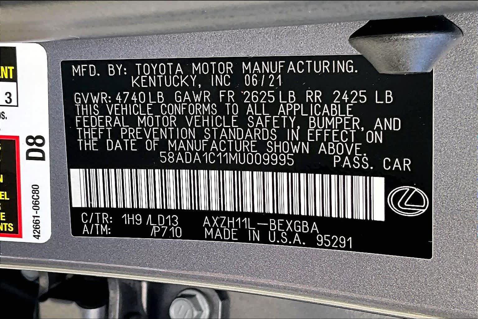 Used 2021 Lexus ES 300h w/ Premium Package FWD image 35
