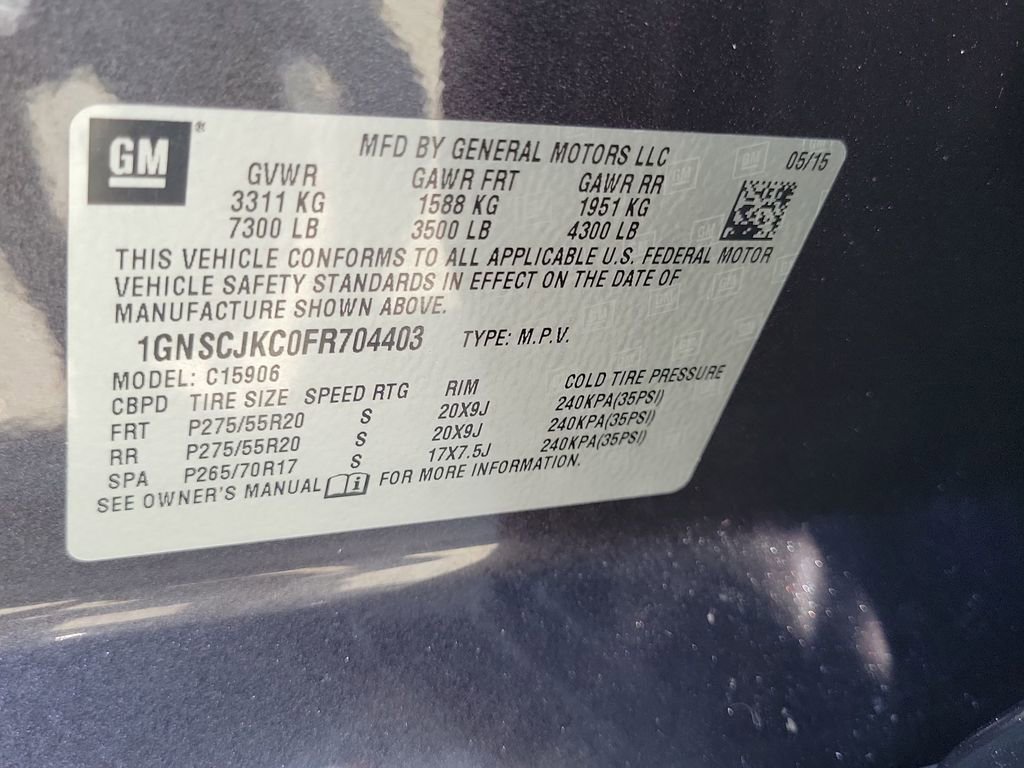 Used 2015 Chevrolet Suburban LT w/ Luxury Package RWD image 34
