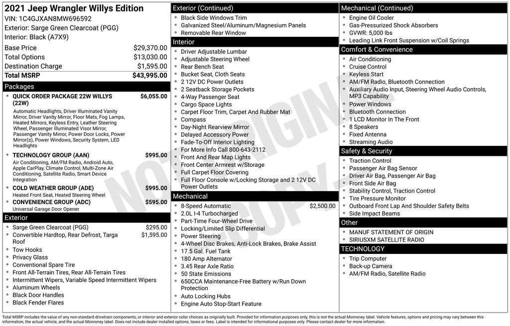 Used 2021 Jeep Wrangler Willys image 39