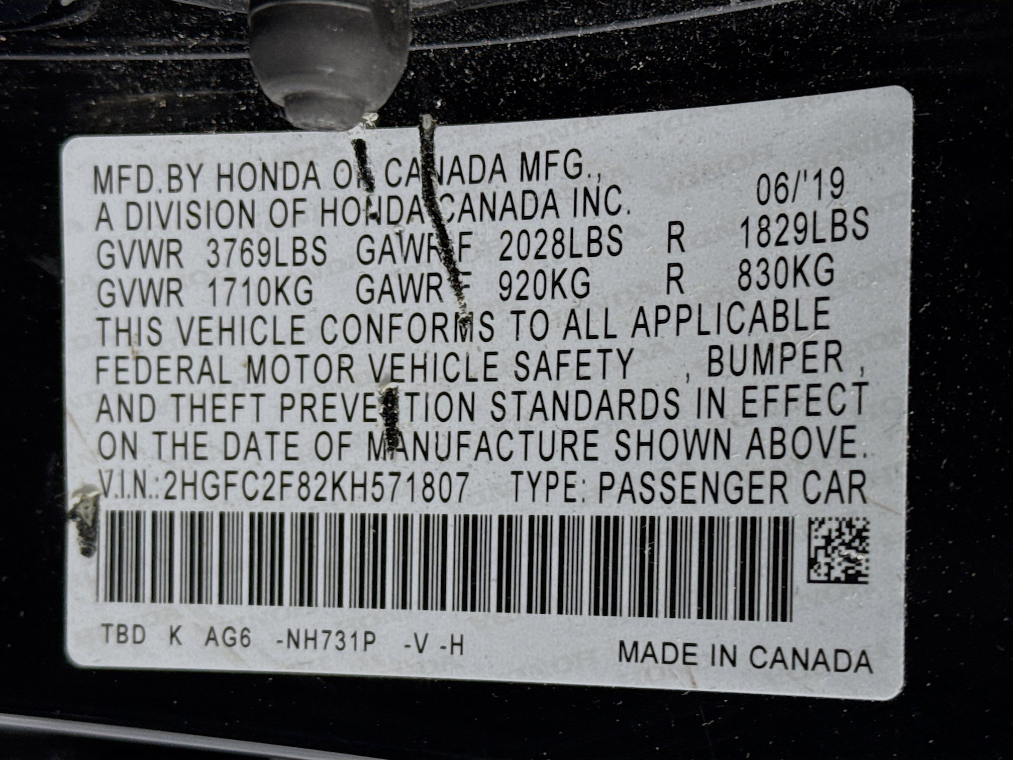 Certified 2019 Honda Civic Sport image 29