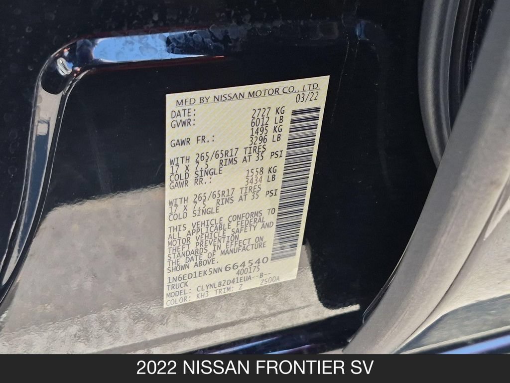 Used 2022 Nissan Frontier SV AWD/4WD image 26