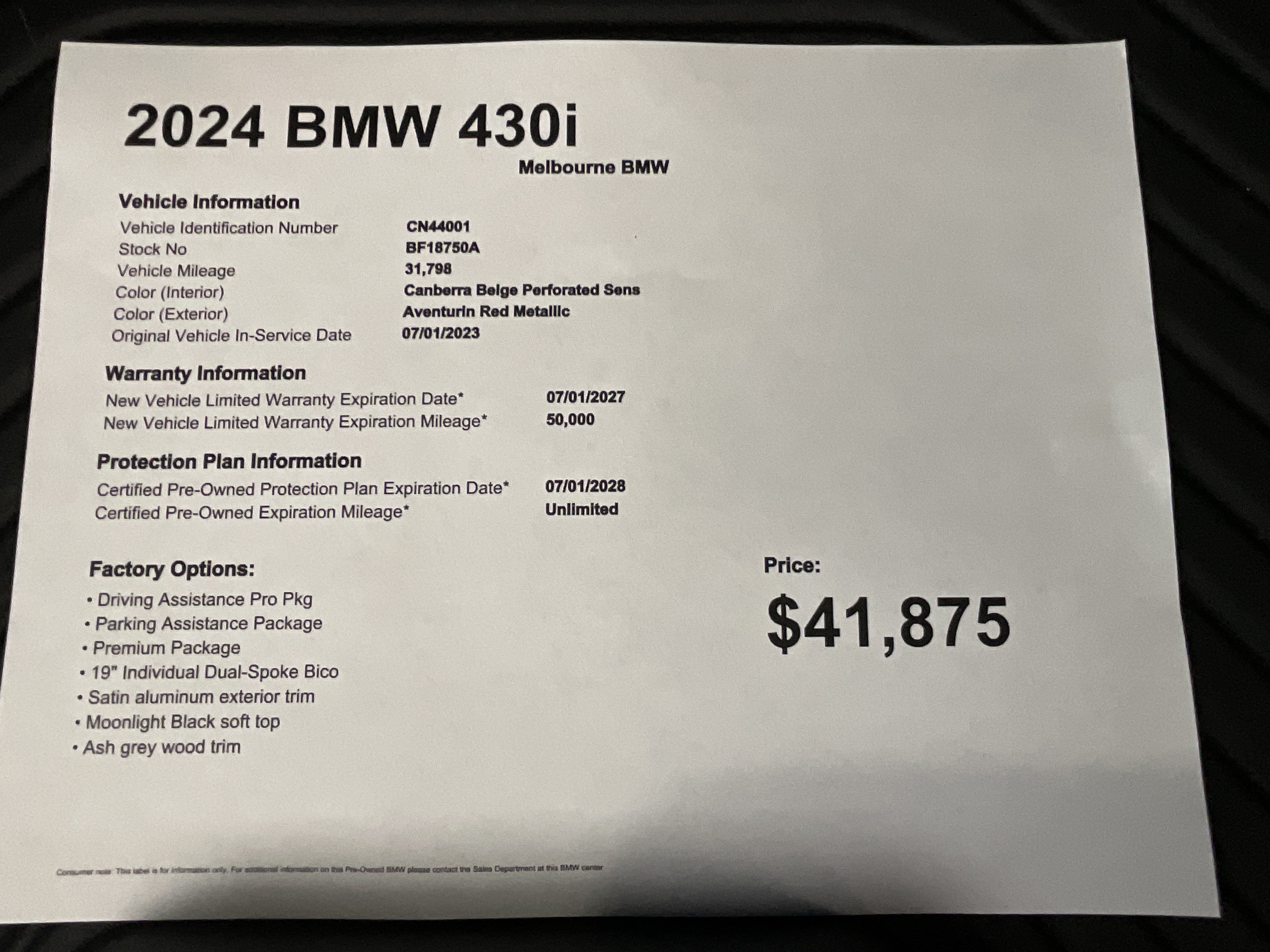 Certified 2024 BMW 430i Convertible w/ Premium Package RWD image 37