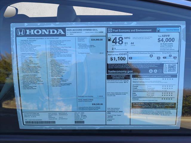 Certified 2025 Honda Accord EX-L image 19