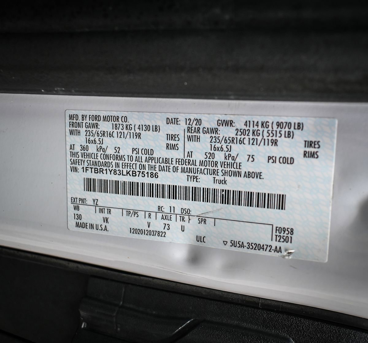 Used 2020 Ford Transit 250 Low Roof w/ Load Area Protection Package RWD image 21