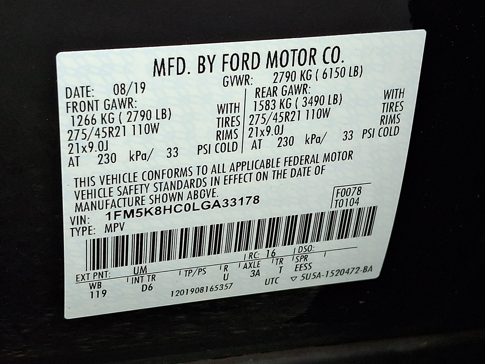 Used 2020 Ford Explorer Platinum w/ Premium Technology Package image 30